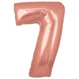 Oaktree 30inch Number 7 Rose Gold - Foil Balloons